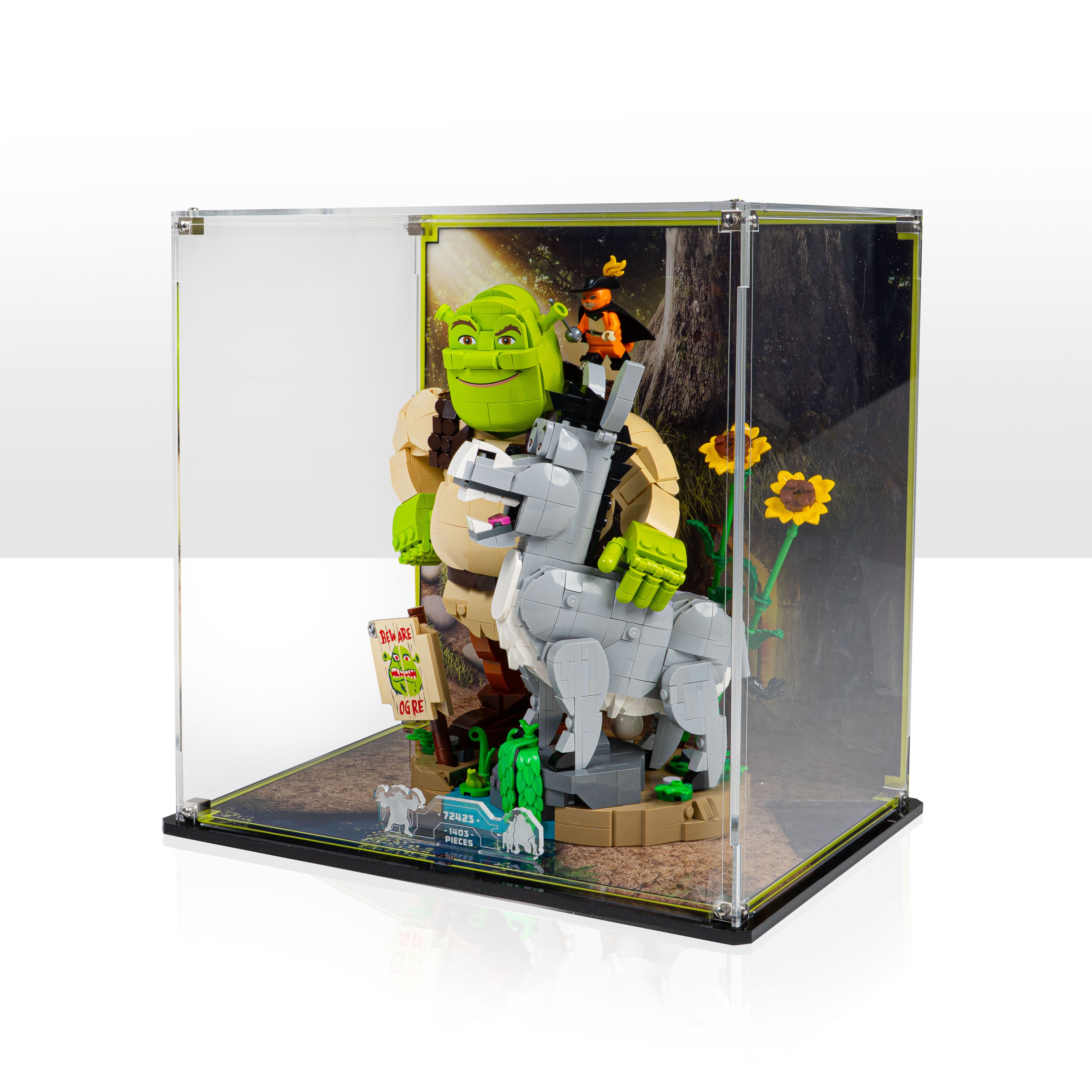 Display Case for LEGO® Shrek, Donkey & Puss in Boots (72423