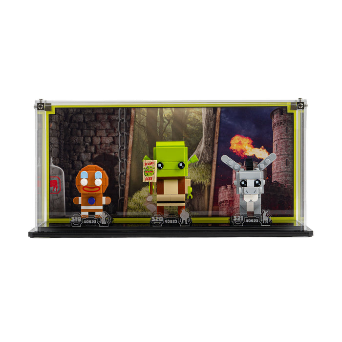 Display Case for LEGO® Brickheadz Shrek, Donkey & Gingy Figures (40923)