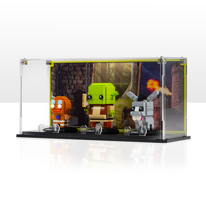 Display Case for LEGO® Brickheadz Shrek, Donkey & Gingy Figures (40923)