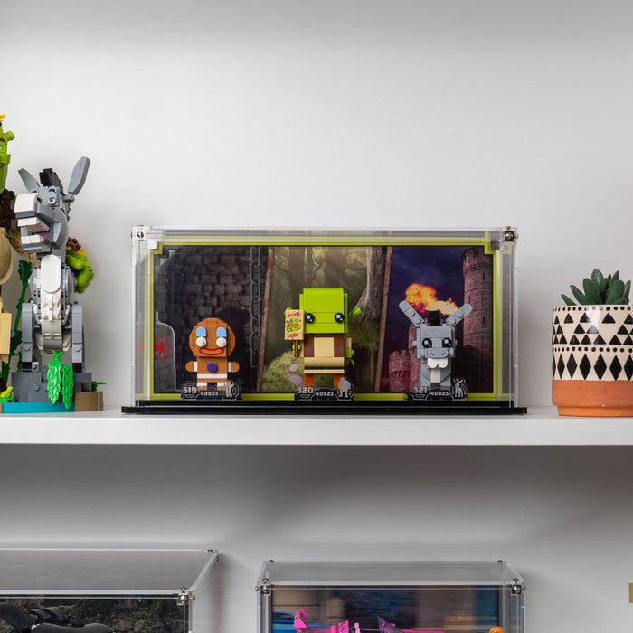 Display Case for LEGO® Brickheadz Shrek, Donkey & Gingy Figures (40923)