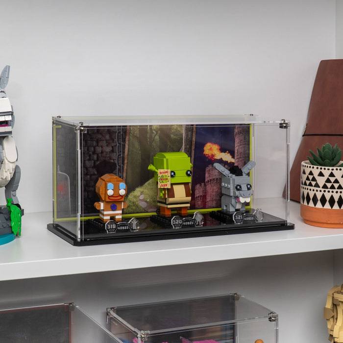 Display Case for LEGO® Brickheadz Shrek, Donkey & Gingy Figures (40923)