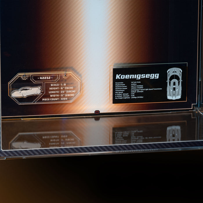 Limited Edition Wall Mounted Display Case for LEGO® Technic: Koenigsegg Sadair's Spear Megacar (42232)