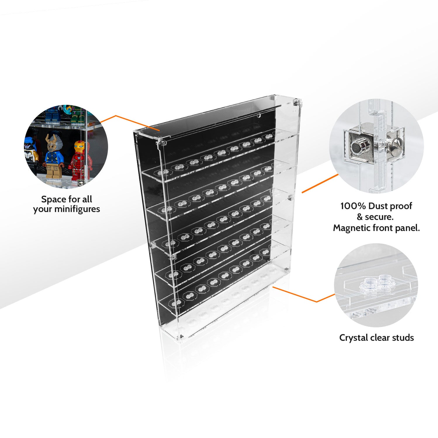 Wall Mounted Tiered Display Cases for LEGO Minifigures — Wicked Brick
