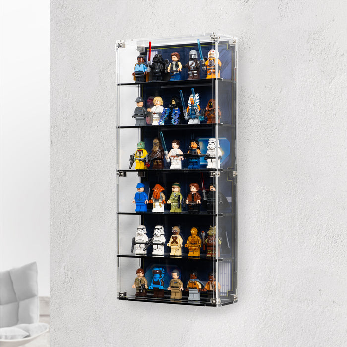 Star Wars Themed Wall Mounted Tiered Display Cases for LEGO® Minifigures