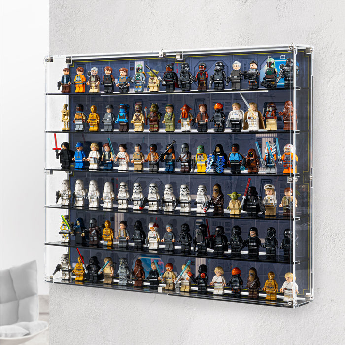 Star Wars Themed Wall Mounted Tiered Display Cases for LEGO® Minifigures
