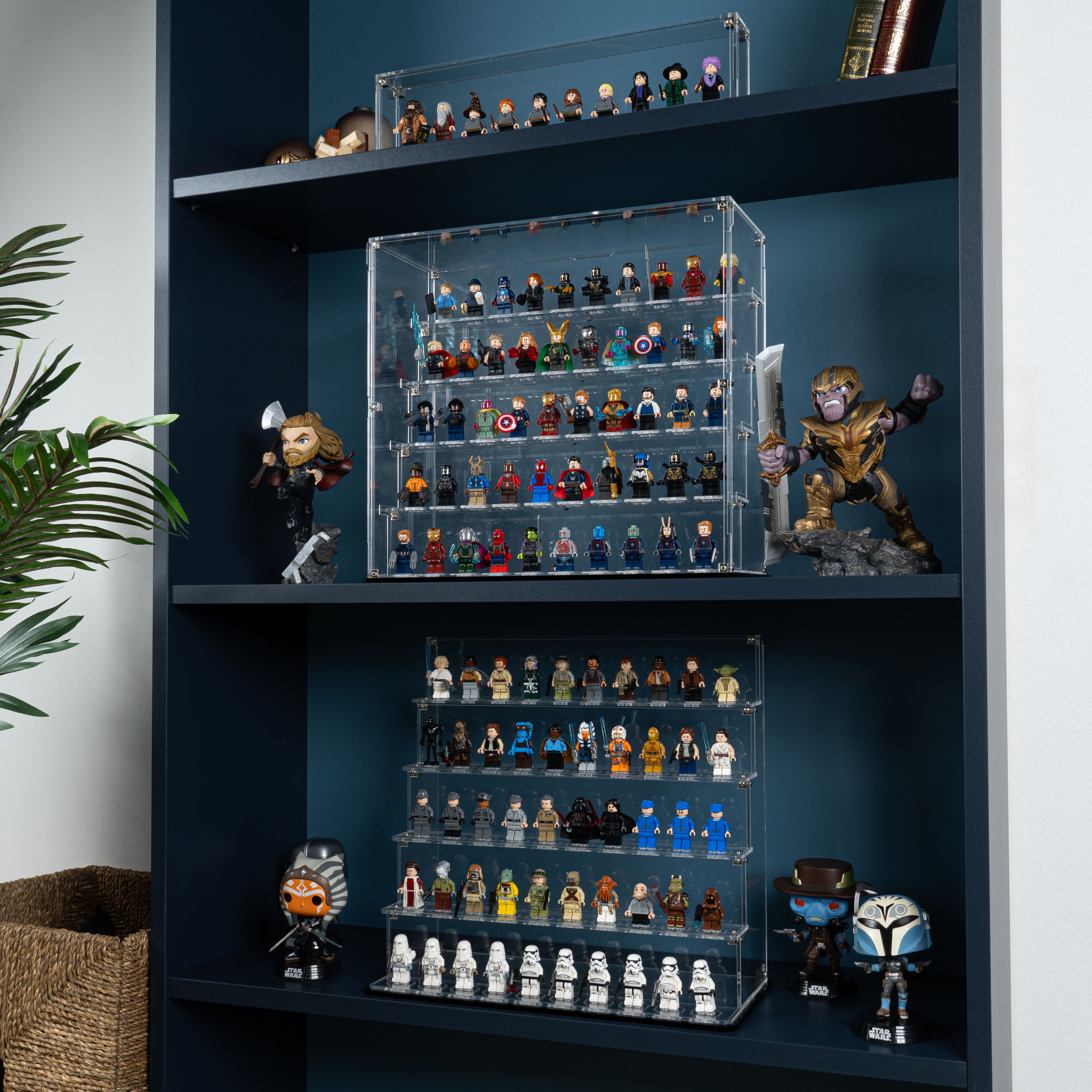 Display Case with Podiums for LEGO Minifigures — Wicked Brick