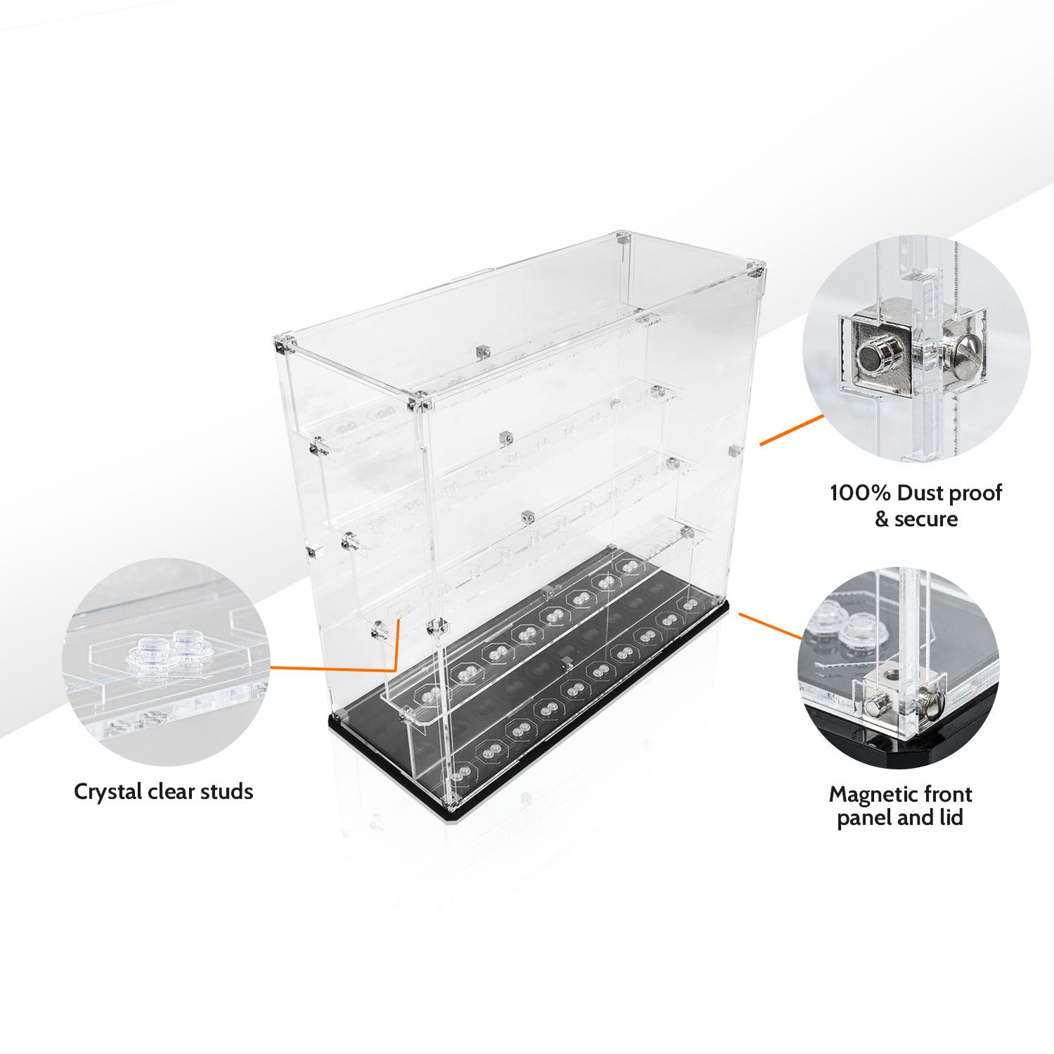 Display Case with Podiums for LEGO Minifigures — Wicked Brick