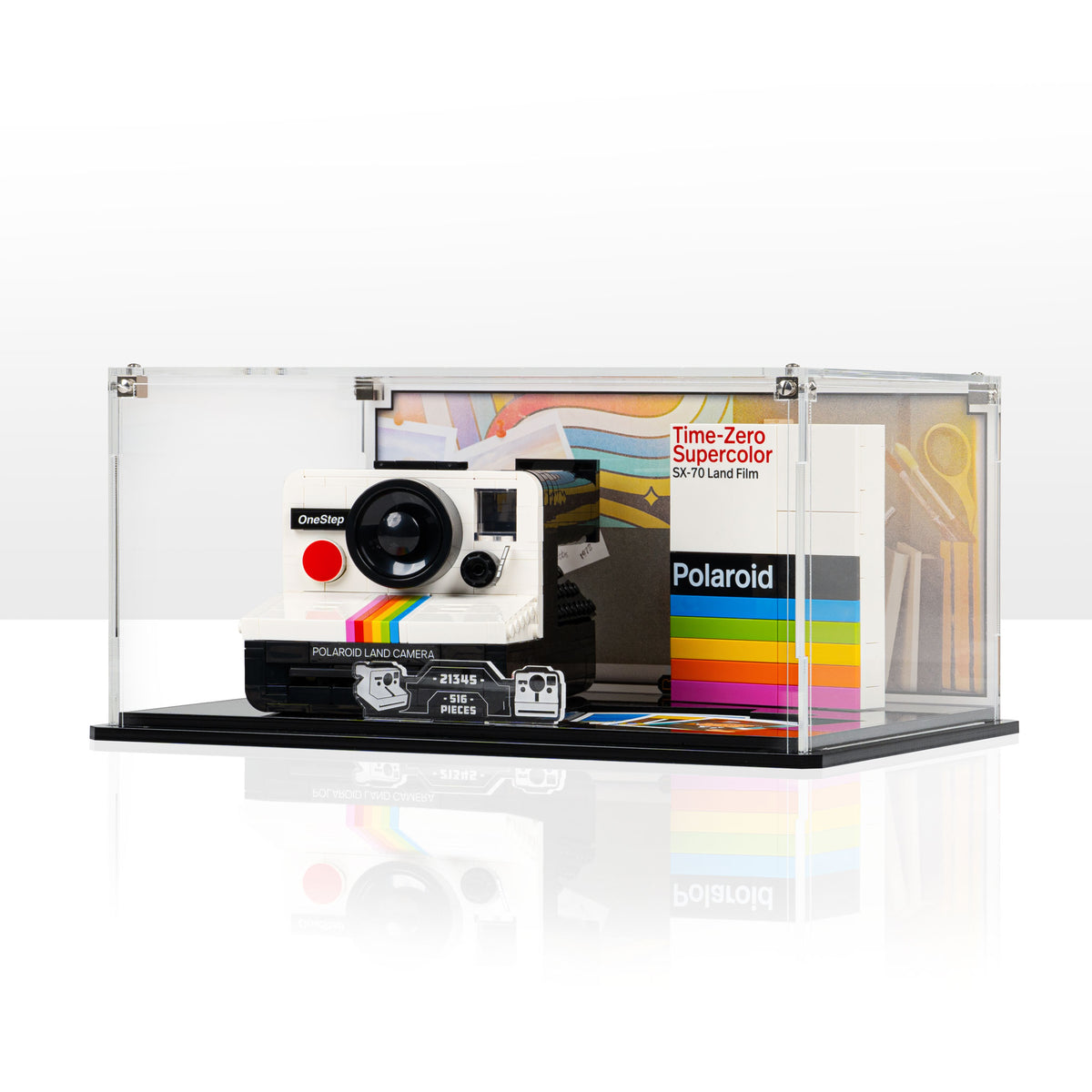 Display Case for LEGO® Polaroid OneStep SX-70 Camera (21345