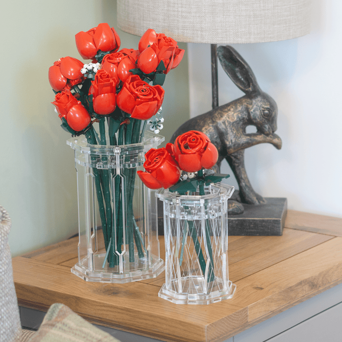 Large Display Vase for LEGO® Flowers Clear — Wicked Brick