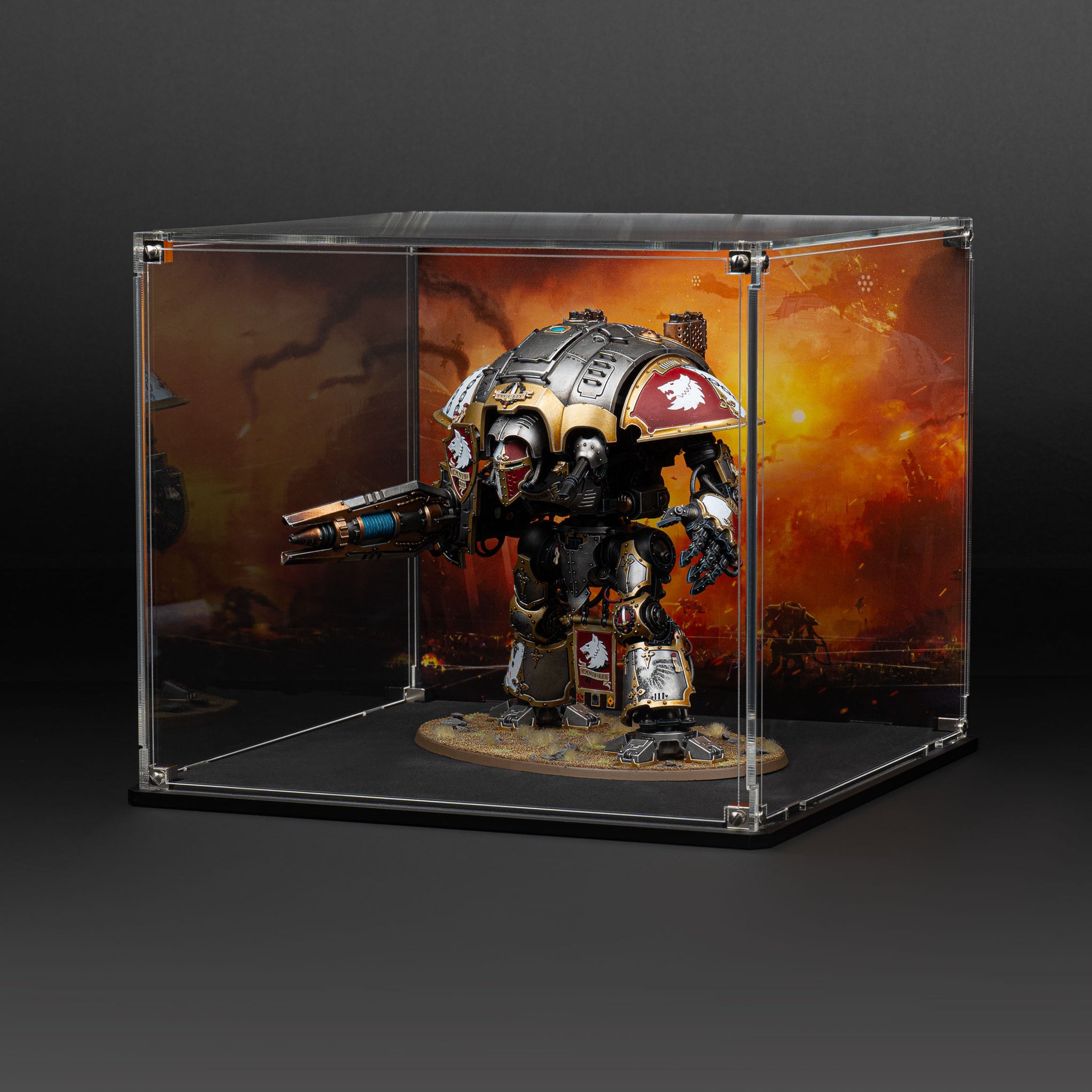 Miniature Display Case for Warhammer with Endless War Background ...