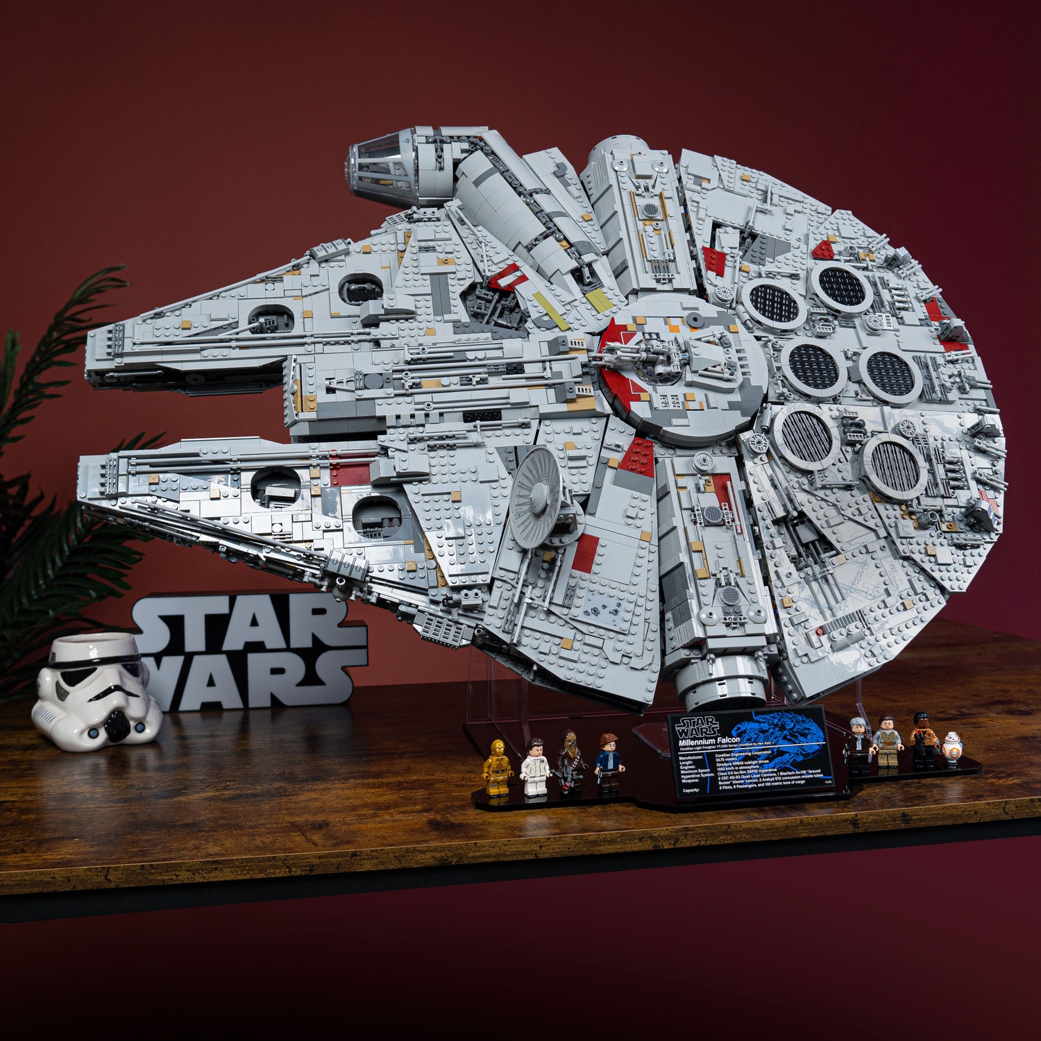 The definitive UCS Millennium Falcon display stand.