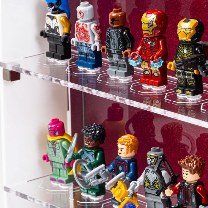 Wall Mounted Tiered Display Cases for LEGO® Minifigures