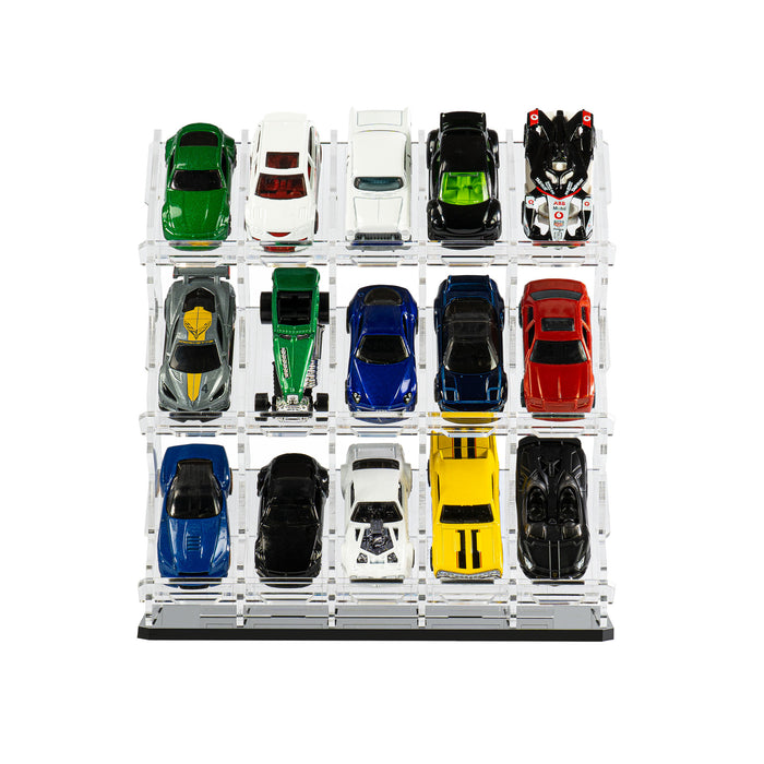 Vertical Display Stand for 1:64 scale Hot Wheels cars - 10 cars wide x 4 tiers Vertical Display Stand for 1:64 scale Hot Wheels cars - 10 cars wide x 4 tiers