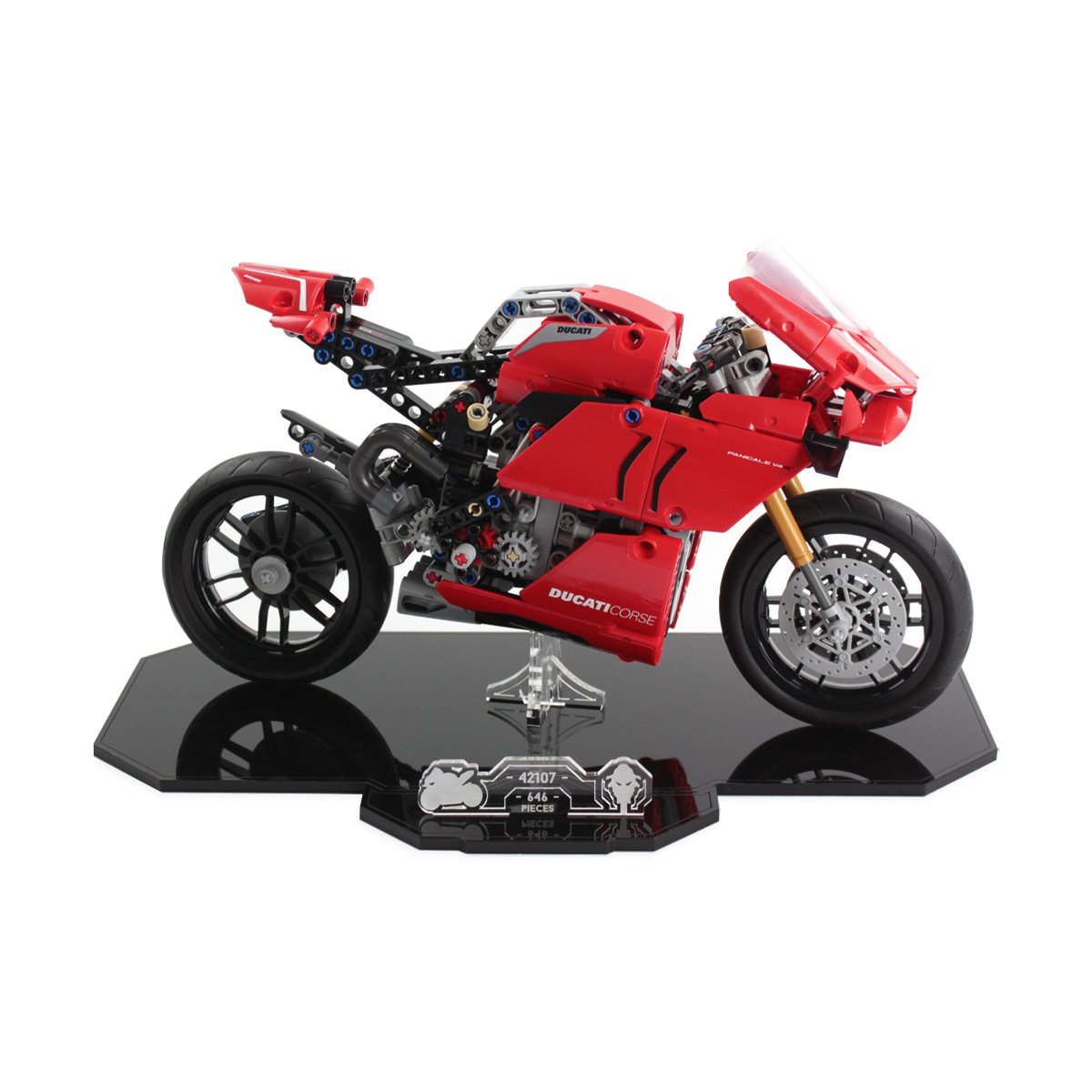 Display stand for LEGO® Technic: Ducati Panigale V4 R (42107) — Wicked Brick