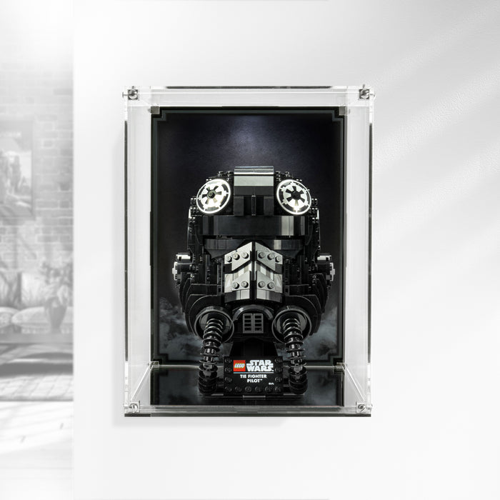 Wall Mounted Display Case for LEGO® TIE Fighter pilot helmet (75274)