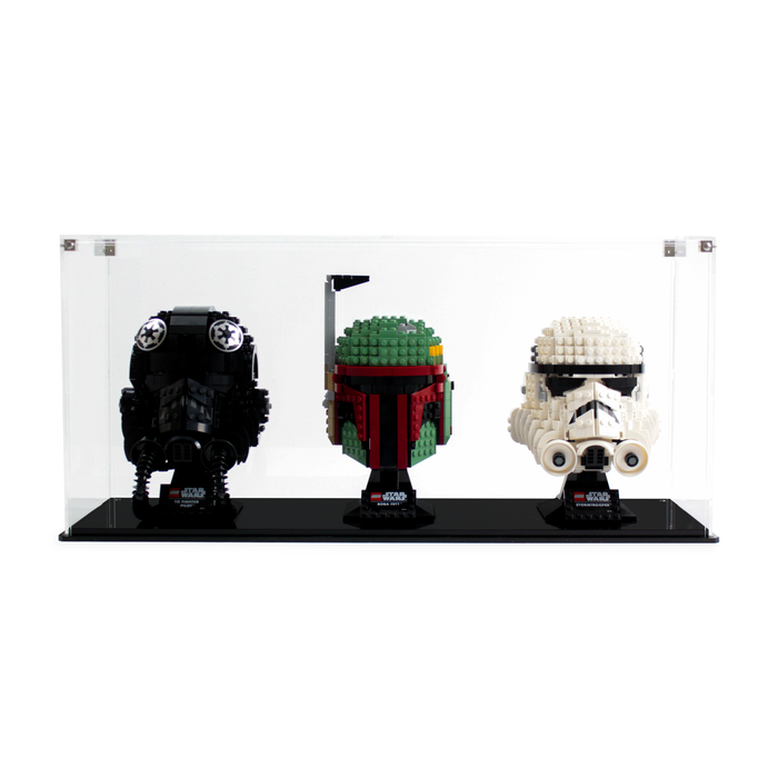 Triple display case for three LEGO Star Wars™: Helmets (75274 75276 75277) - Wicked Brick