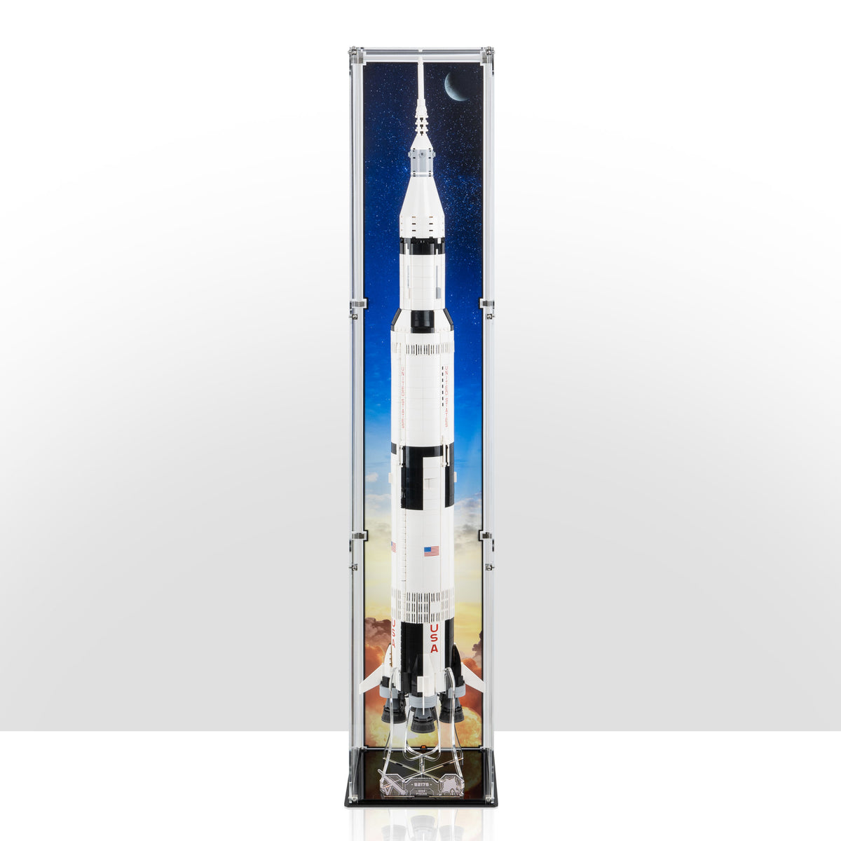 衝立　置物 Display Case vertical for LEGO Ideas NASA Apollo Saturn V 92176