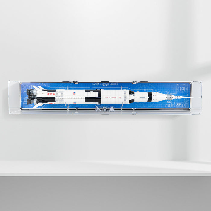 Wall Mounted Display Case (horizontal) for LEGO® Ideas: NASA Apollo Saturn V (92176)