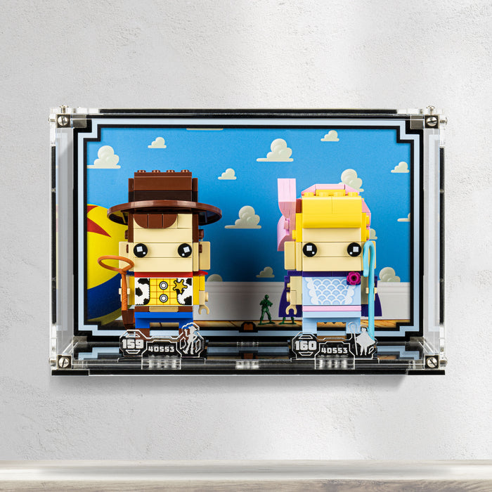 Wall Mounted Display Case for LEGO® Brickheadz Woody & Bo Peep (40553)