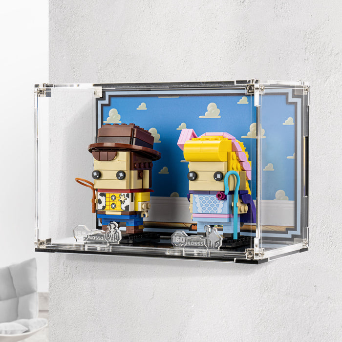 Wall Mounted Display Case for LEGO® Brickheadz Woody & Bo Peep (40553)