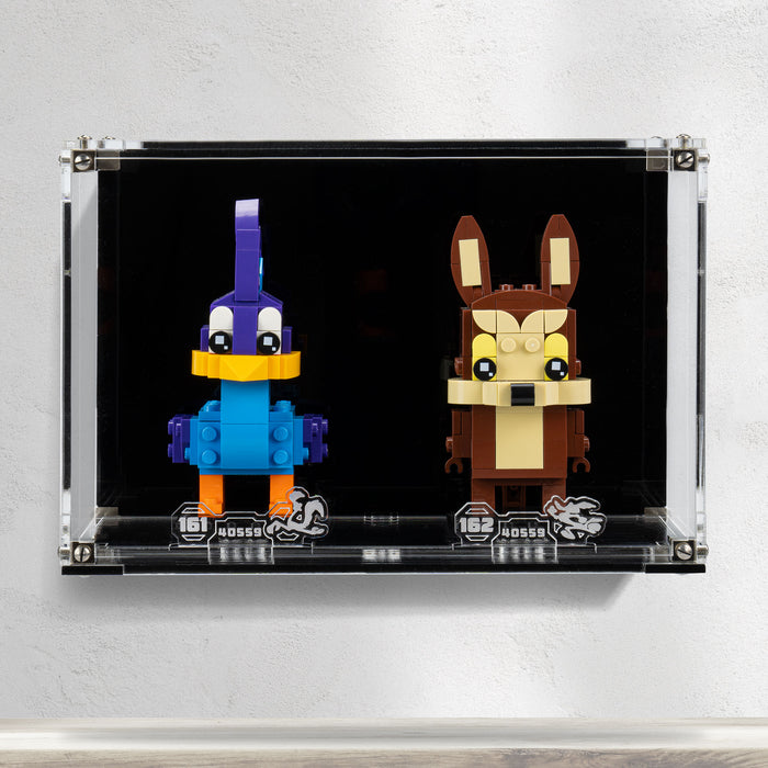 Wall Mounted Display Case for LEGO® Brickheadz Road Runner & Wile. E. Coyote (40559)