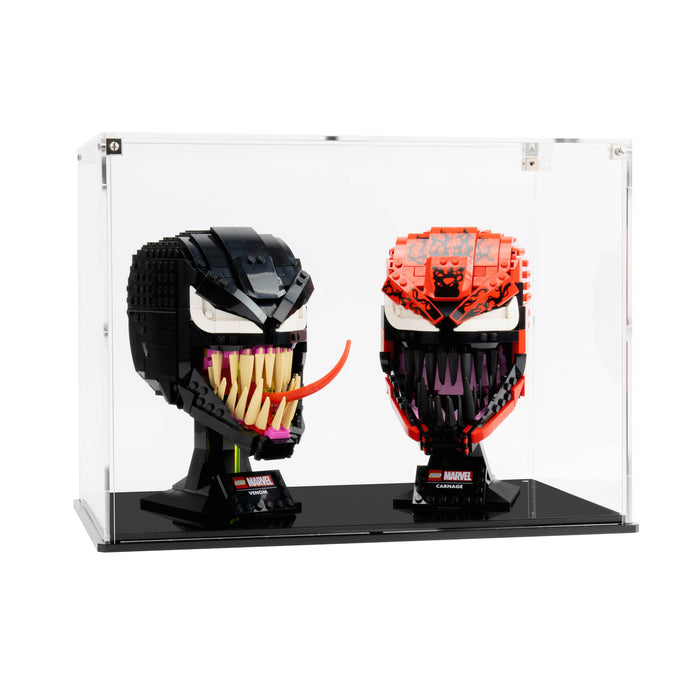 Dual Display Case for LEGO® Marvel: Spider-Man Venom (76187) & Carnage (76199) Helmets