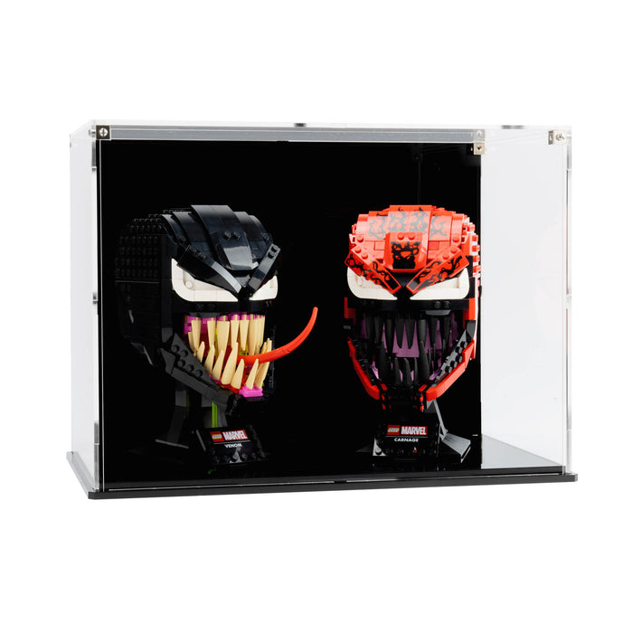 Dual Display Case for LEGO® Marvel: Spider-Man Venom (76187) & Carnage (76199) Helmets