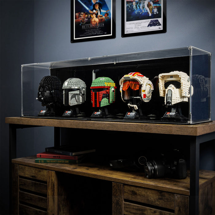 Display case for five LEGO® Helmets