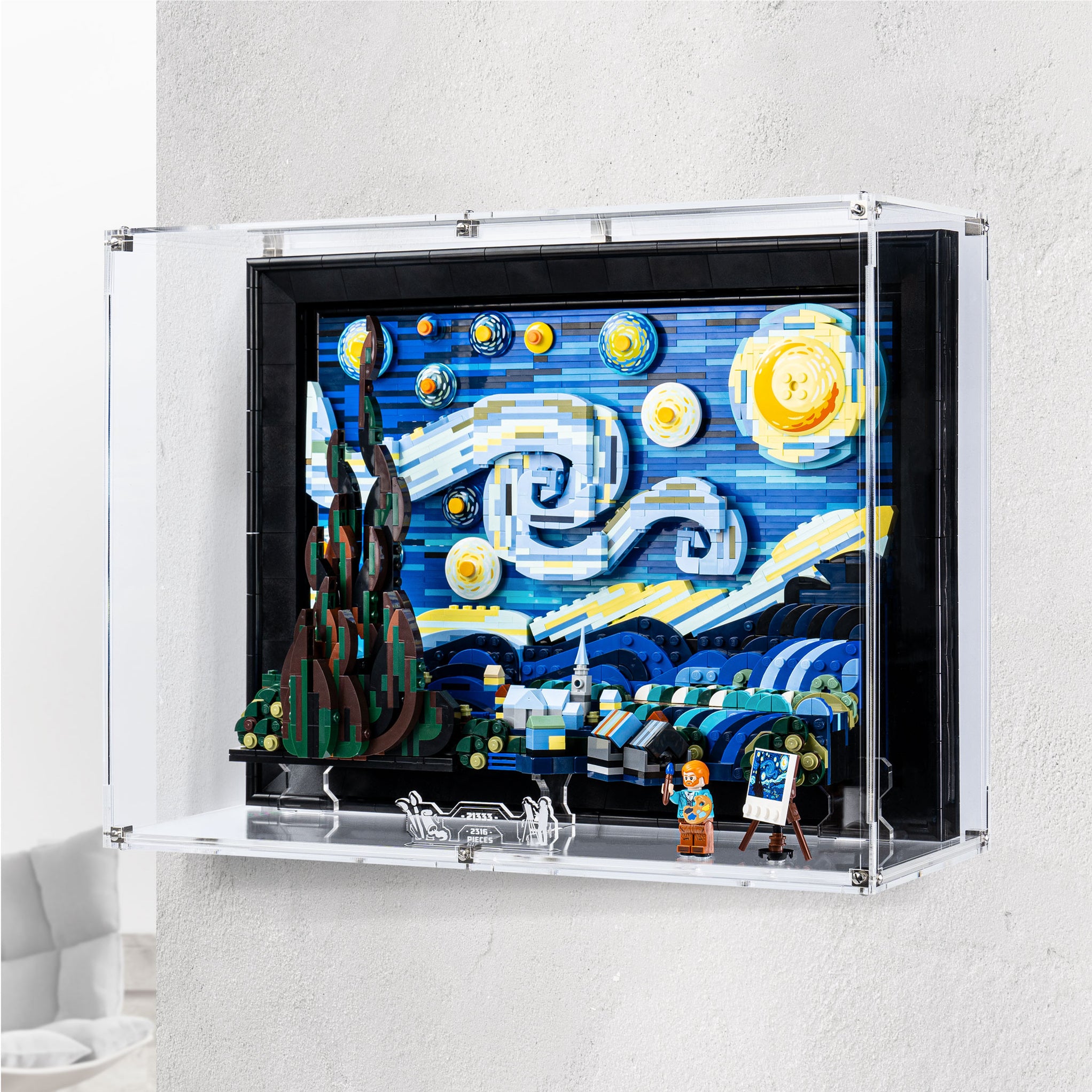 Wall Mounted Display Case for LEGO® Ideas The Starry Night (21333