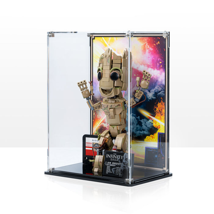 Display Case for LEGO® Marvel I am Groot (76217) angle case