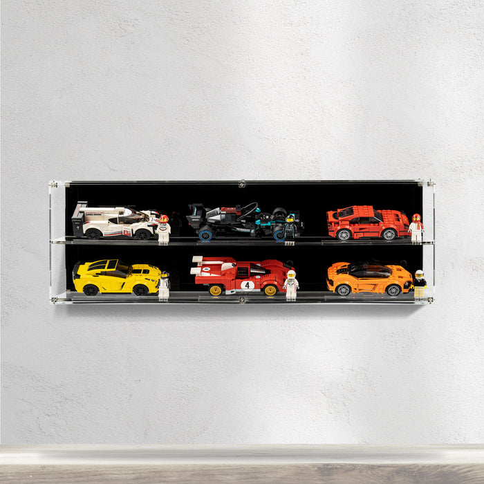 Wall Mounted Display Case for 6x LEGO® Speed Champions Cars (2x3)