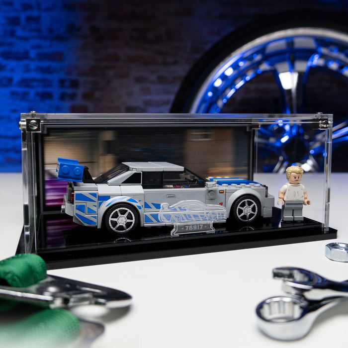 Display case for LEGO® Speed Champions 2 Fast 2 Furious Nissan Skyline GT-R (R34) (76917)