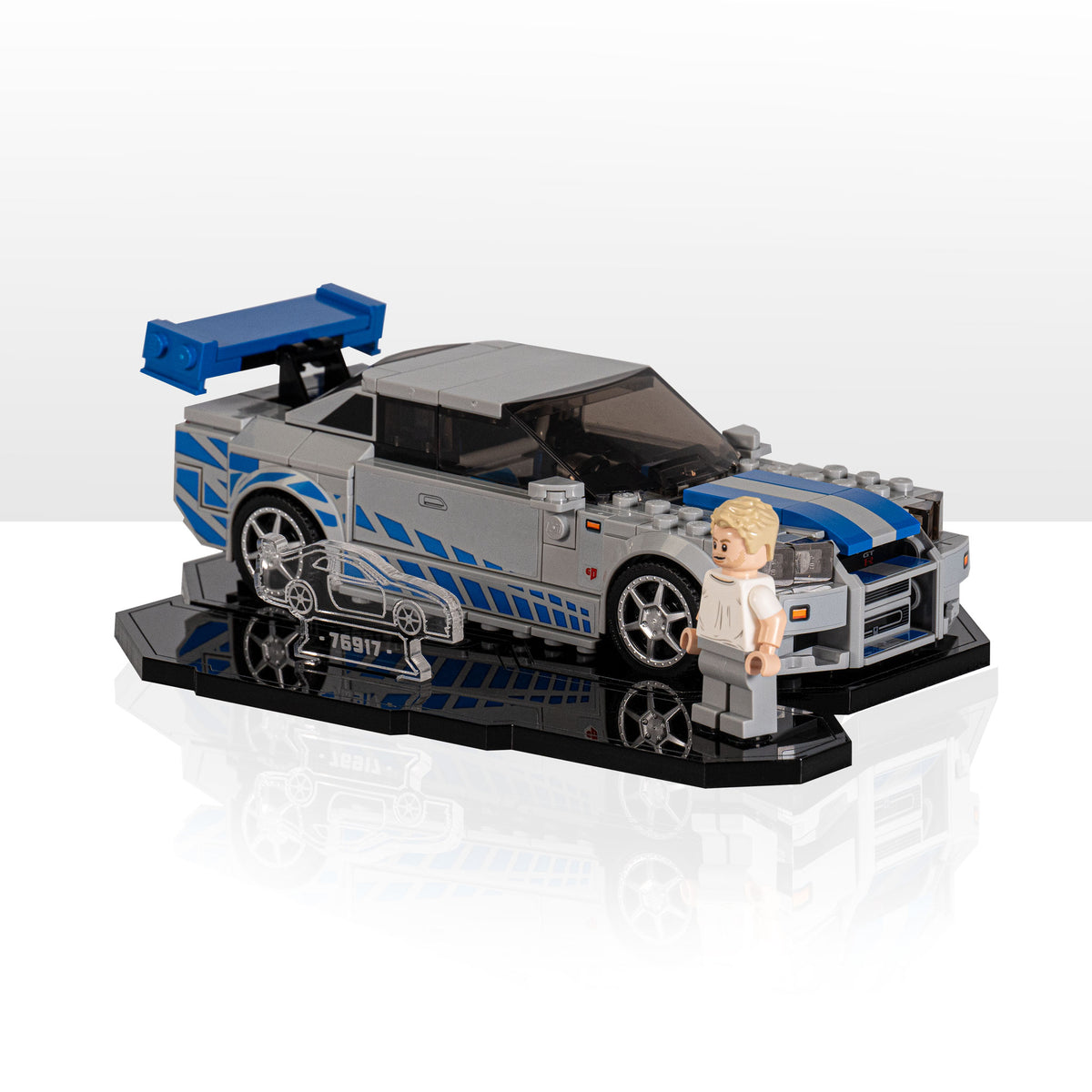 Display stand for LEGO® Speed Champions 2 Fast 2 Furious Nissan
