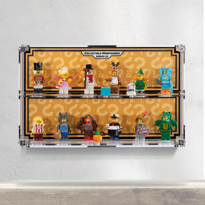 Wall mounted display case for LEGO® Collectible Minifigure Series 23 (71034)