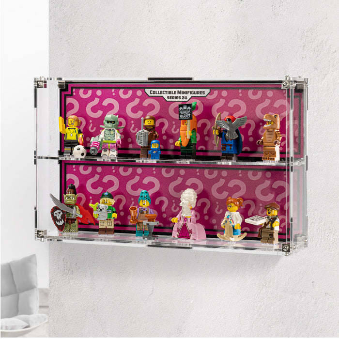 Wall mounted display case for LEGO® Collectible Minifigure Series 24 (71037)