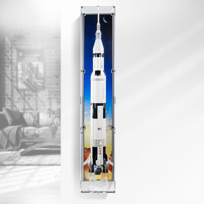 Wall Mounted Display Case (vertical) for LEGO® Ideas: NASA Apollo Saturn V (21309)