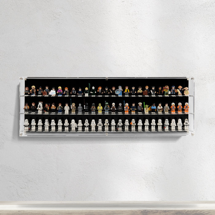 Wall Mounted Display Cases for LEGO® Minifigures - 25 Minifigures Wide