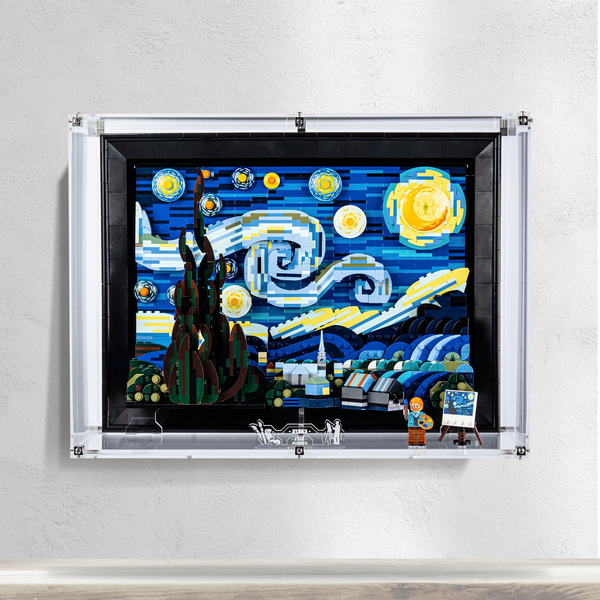 Note Display Screw Wall Mounted Display Case for LEGO Ideas The Starry Night 21333 ...